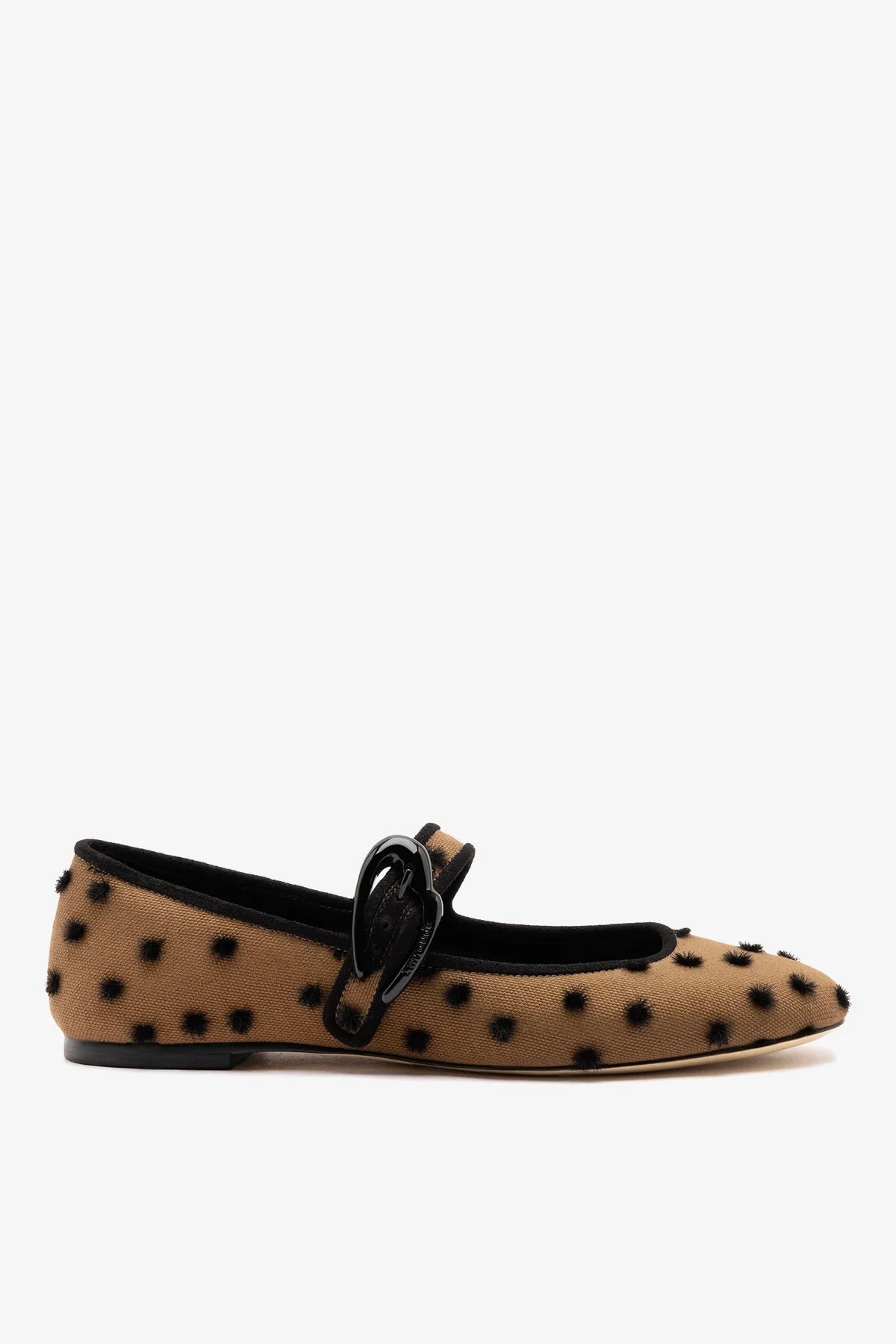 Larroudé Verona Ballet Flat Cinnamon Polka Dots Fabric
