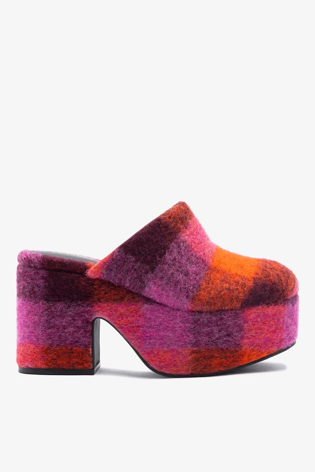 Larroudé Miso Platform Clog Plum Printed Felt
