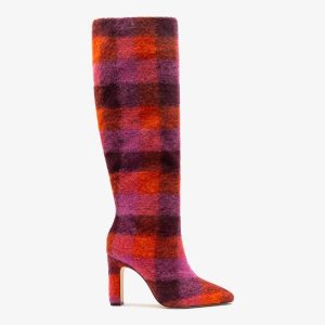 Larroudé Cindy Hi Boot Plum Printed Felt