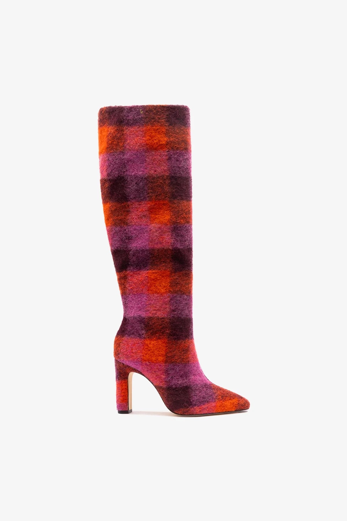 Larroudé Cindy Hi Boot Plum Printed Felt