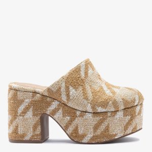 Larroudé Miso Platform Clog Latte Fabric