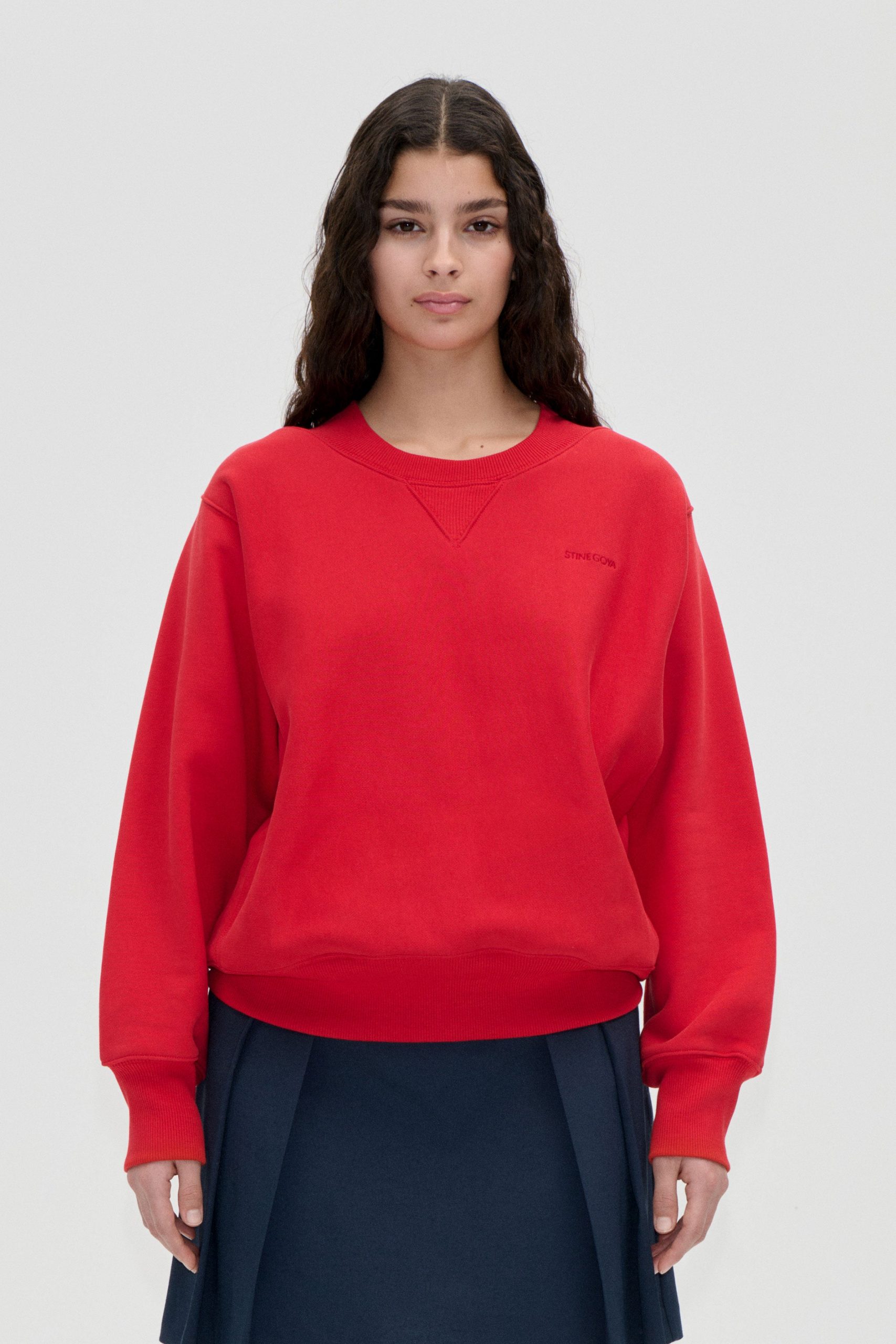 Stine Goya Side Panel Sweatshirt - Fiery Red
