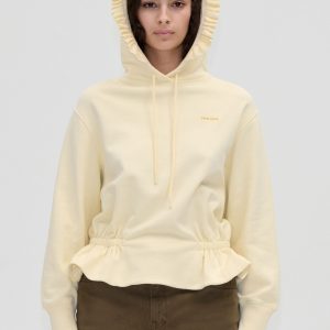 Stine Goya Ruffled Hoodie Sweatshirt - Buttercream