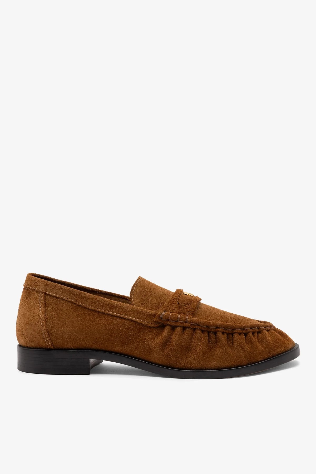 Larroudé Suki Soft Loafer In Russet Suede