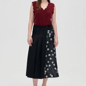 Stine Goya Hybrid Pleated Midi Skirt - Bouquet In Pieces