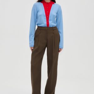 Stine Goya Elevated Pleat Pants - Dark Oak