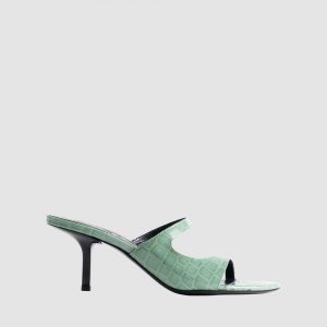 By Far Serena Croco Embossed Mule