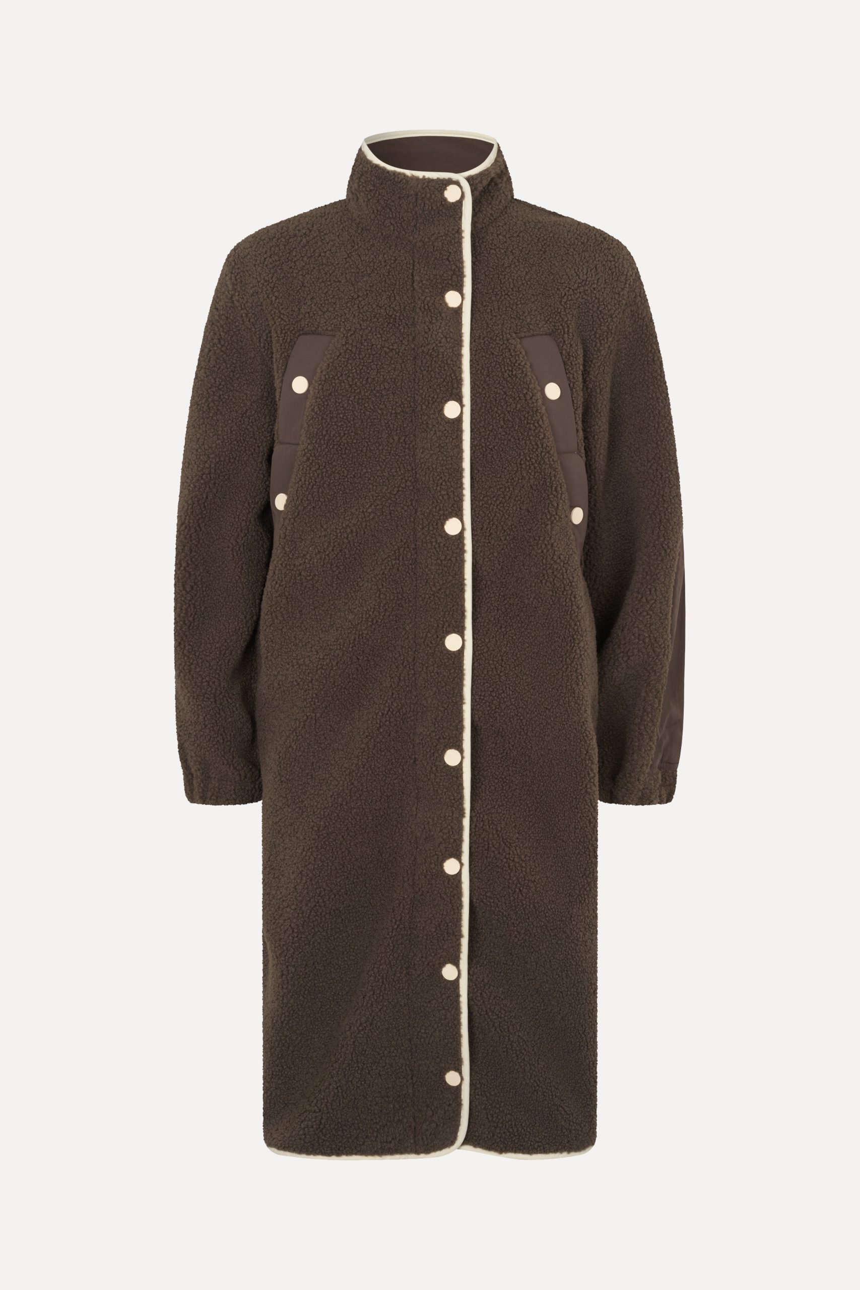 Stine Goya Long Fleece Coat - Dark Oak