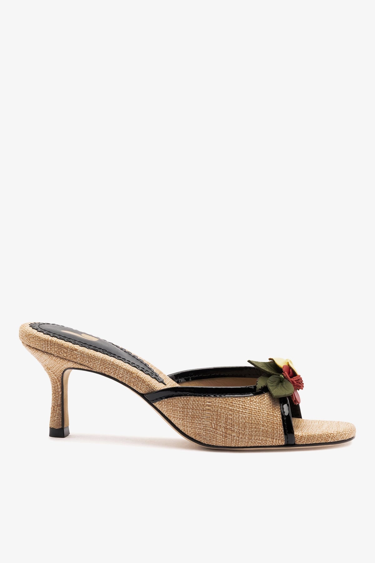 Larroudé Juliette Mule Beige Raffia