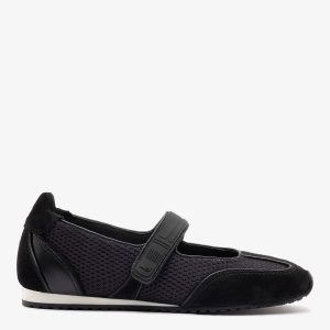 Larroudé Devon Sneakerina Black Mesh