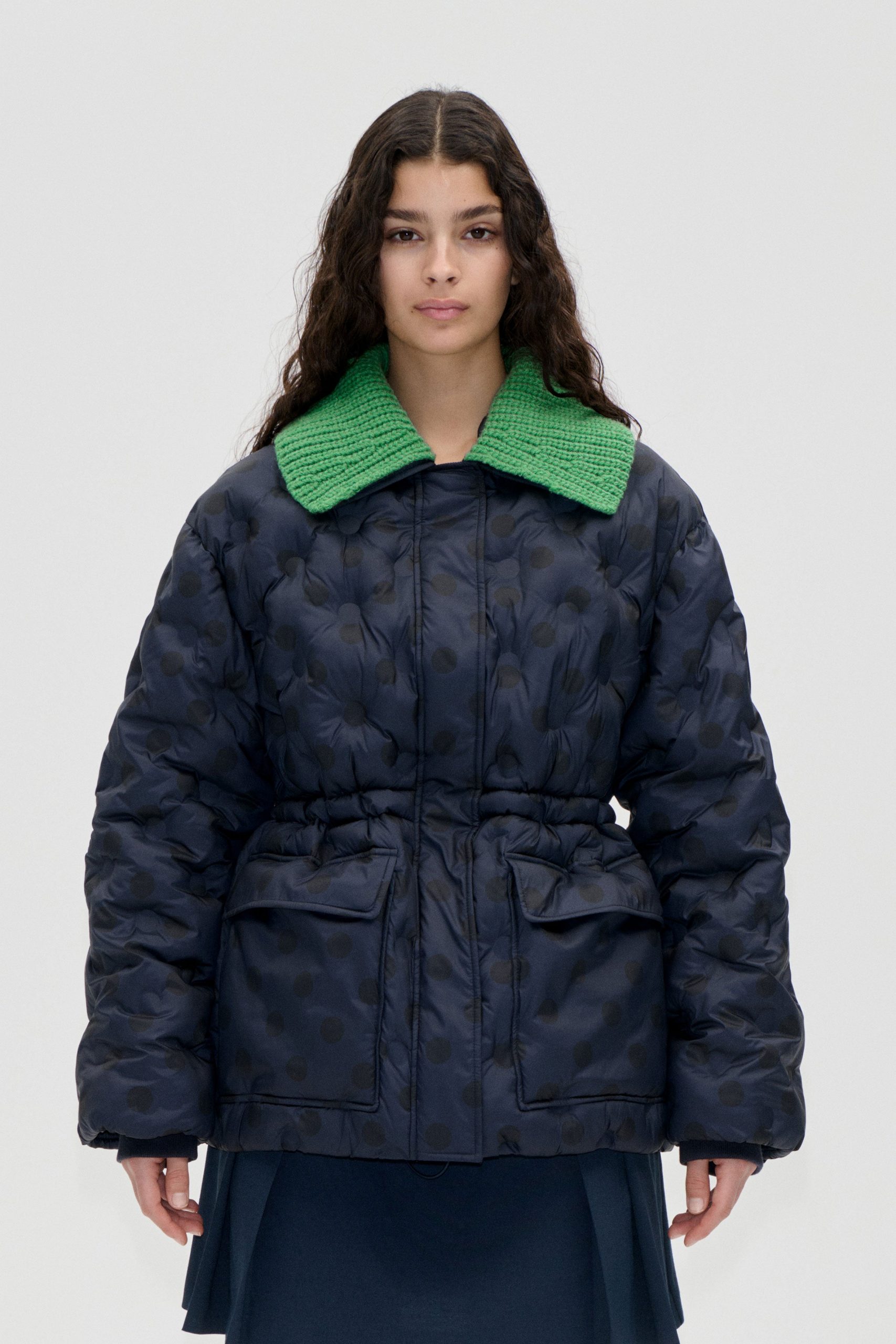 Stine Goya Padded Jacket - Navy Polka