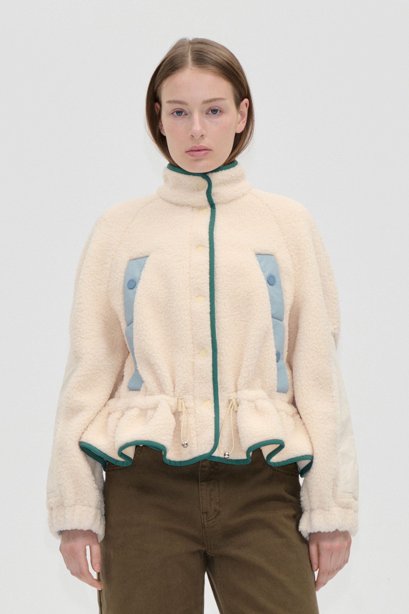 Stine Goya Dropped Shoulder Gathered Jacket - Buttercream