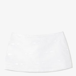 Larroudé Ava Mini Skirt White Embroidered Fish Cotton