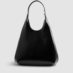 By Far Amber Folio Semi Patent Shoulder Bag
