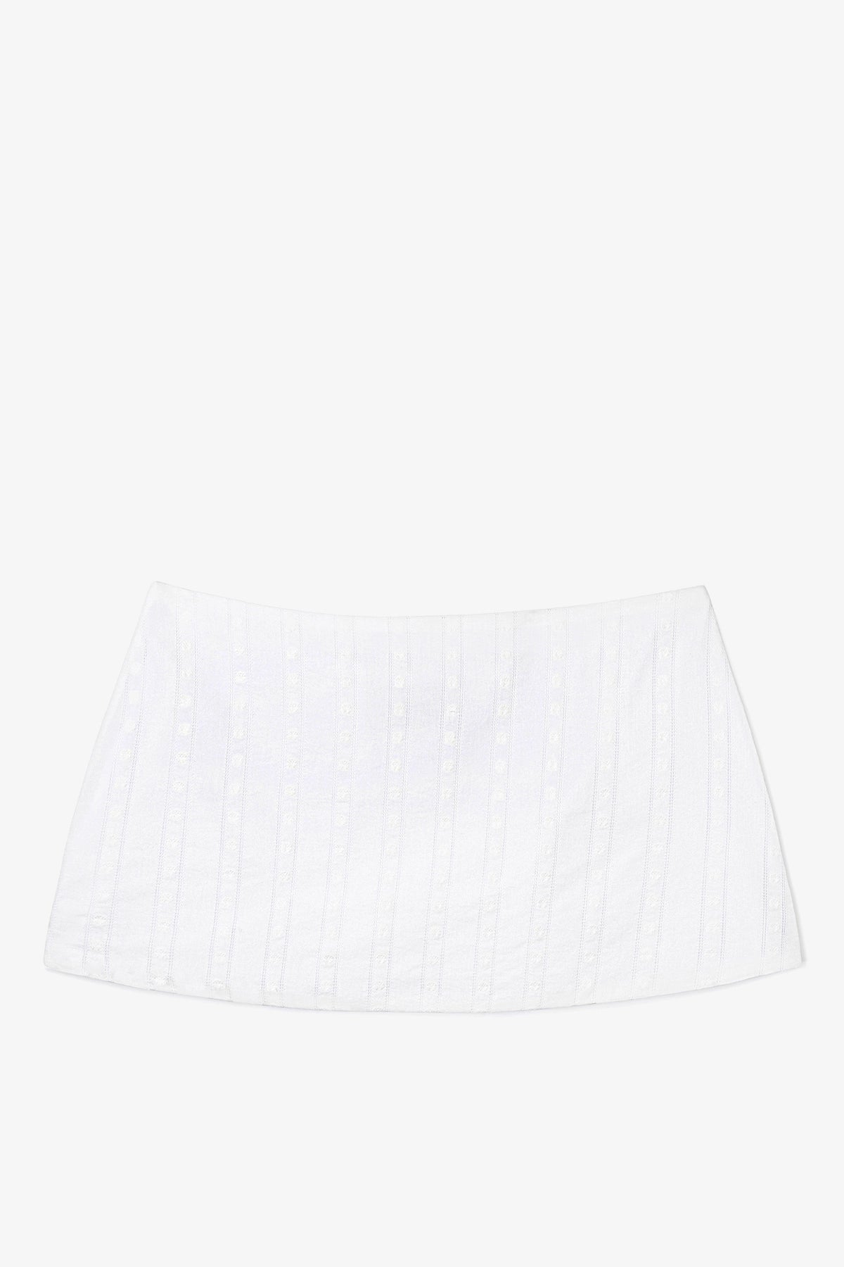 Larroudé Ava Mini Skirt Striped White Cotton