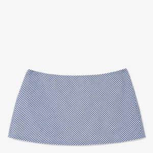 Larroudé Ava Mini Skirt Navy Gingham Cotton