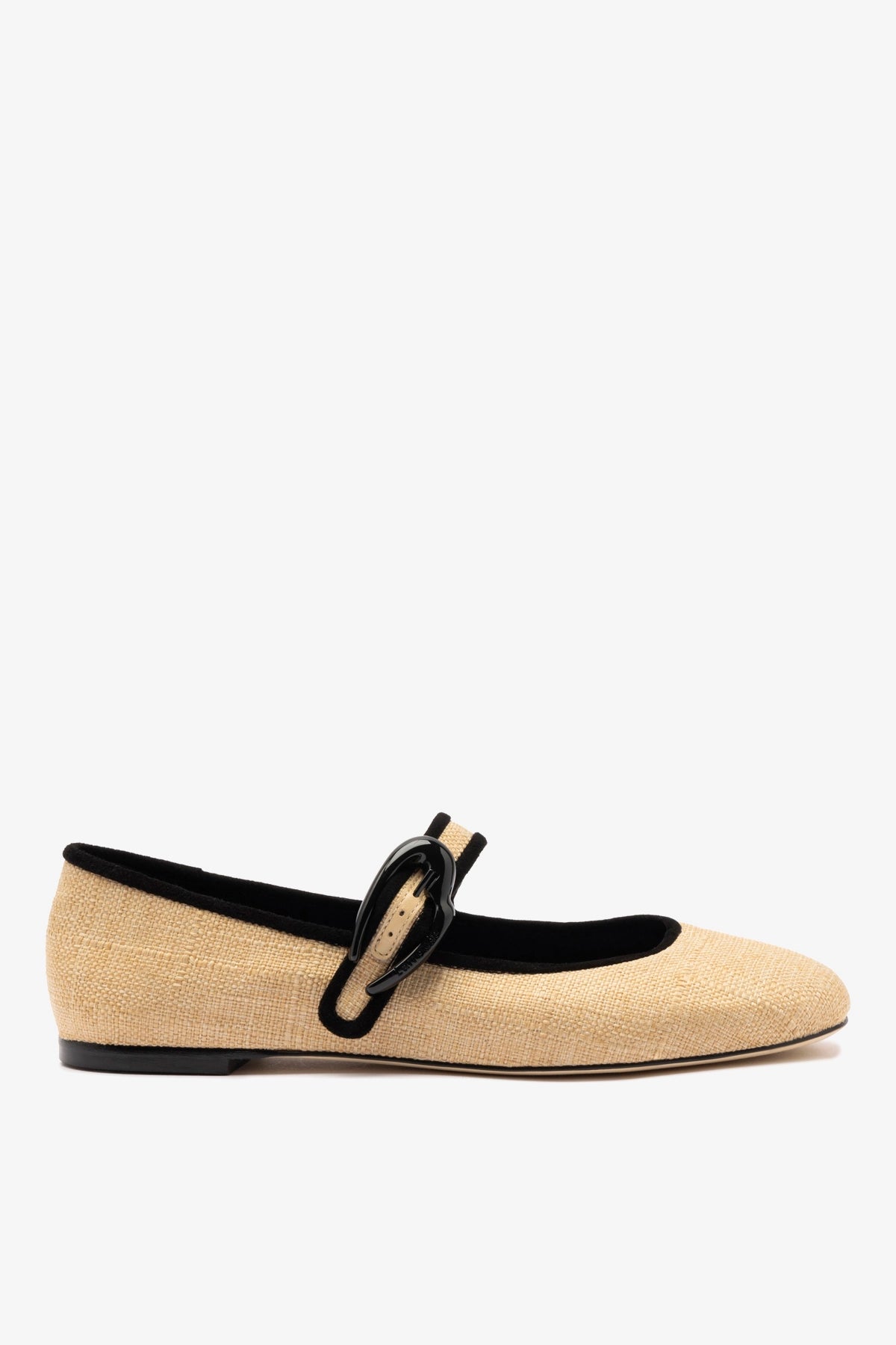 Larroudé Verona Ballet Flat Beige Raffia