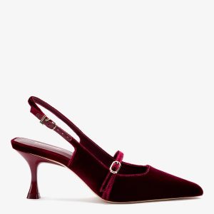 Larroudé Ines Pump Wine Velvet