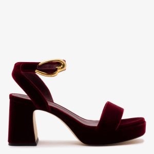 Larroudé Dolly Verona Low Sandal Wine Velvet