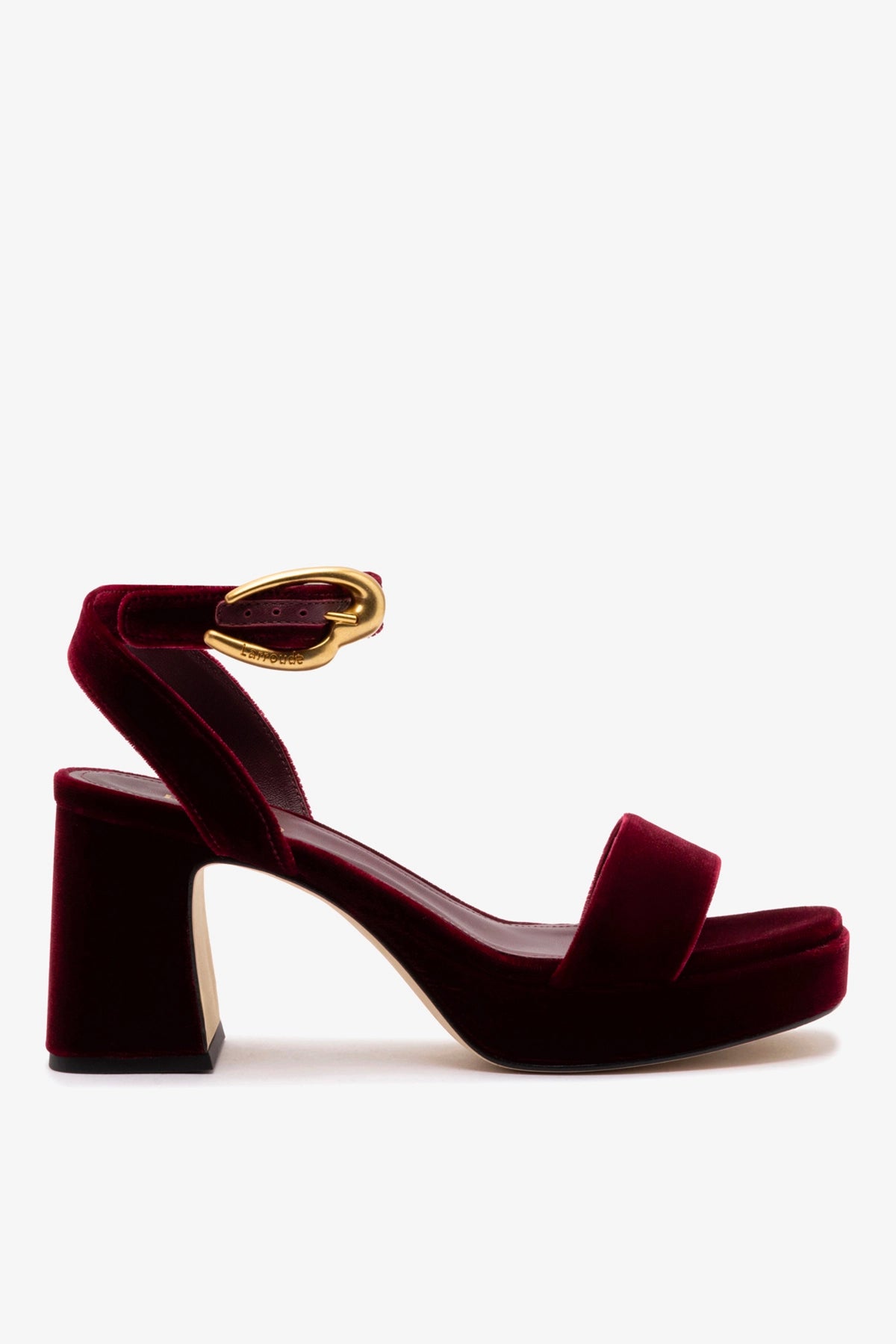 Larroudé Dolly Verona Low Sandal Wine Velvet