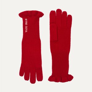 Stine Goya Knitted Gloves - Fiery Red