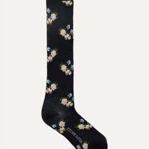 Stine Goya Long Socks - Flower Intarsia