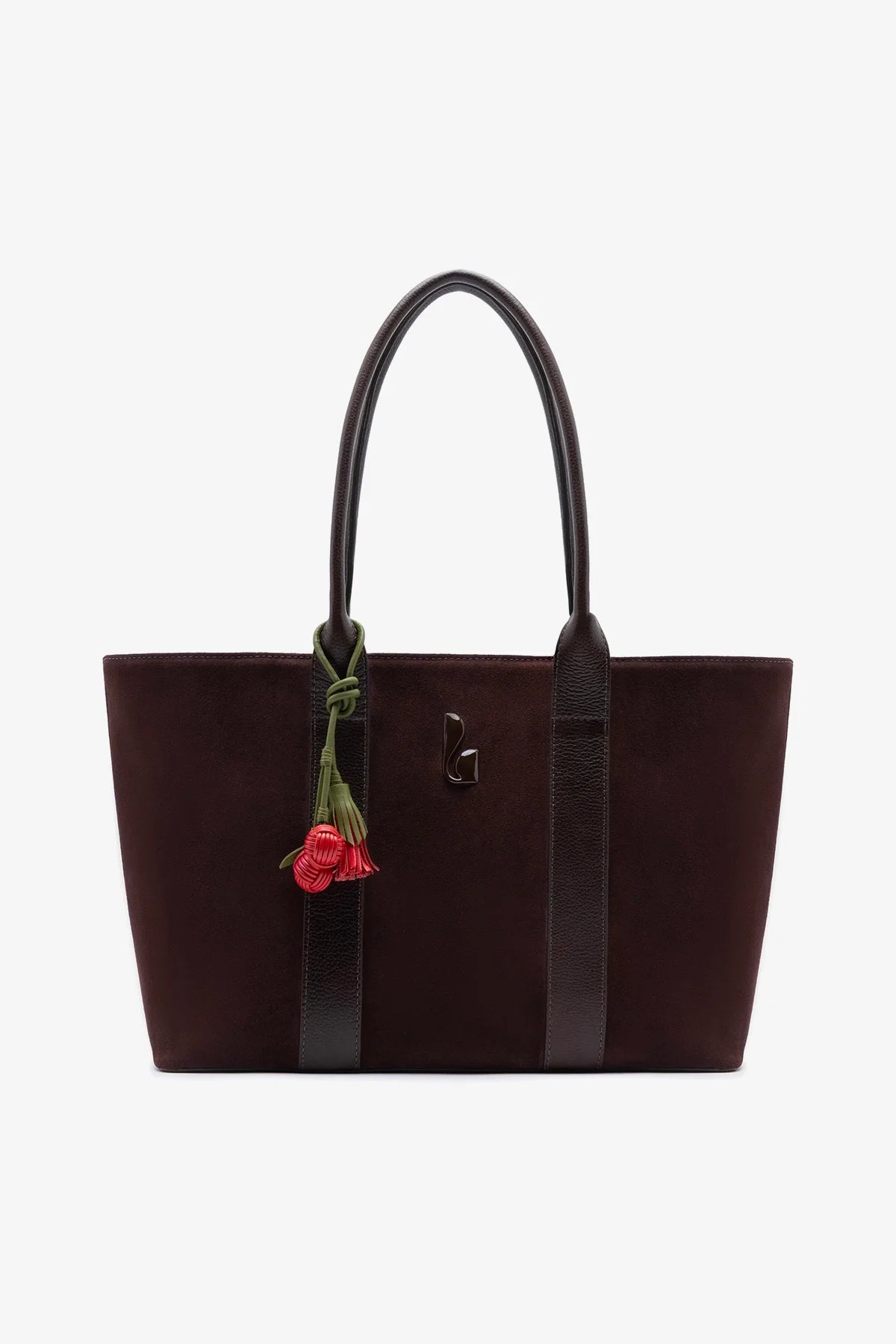 Larroudé City Tote Bag Brown Suede