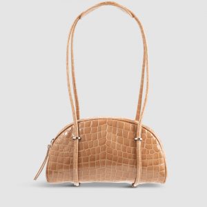 By Far Kimberly Bowler Croco Embossed Shoulder Bag