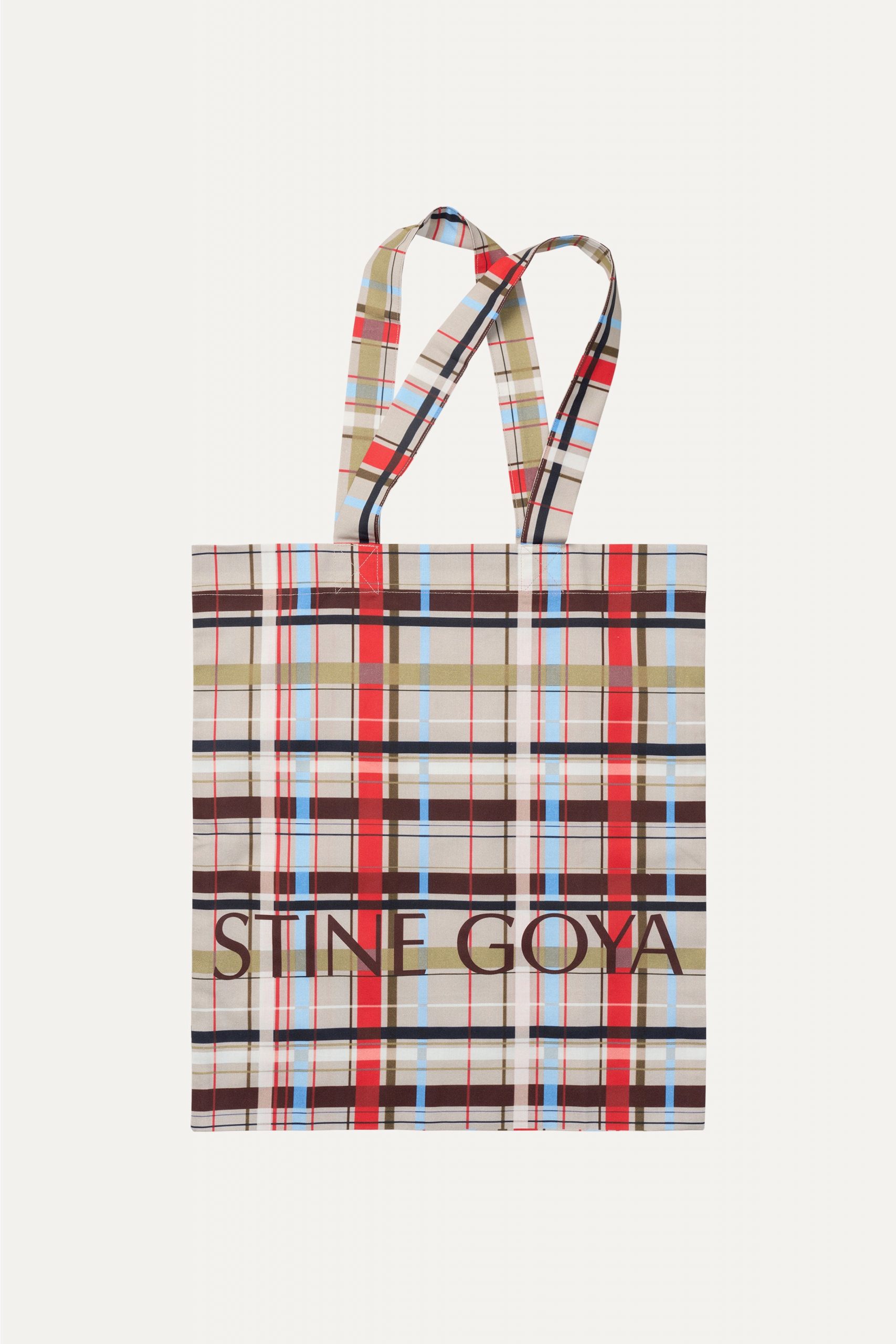 Stine Goya Cotton Tote - Scarlet Grid