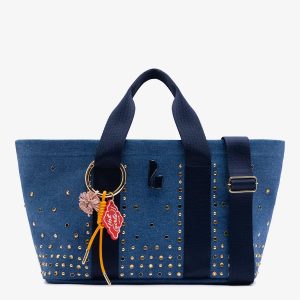 Larroudé Americana Tote Bag Blue Denim
