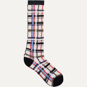 Stine Goya Long Socks - Scarlet Grid