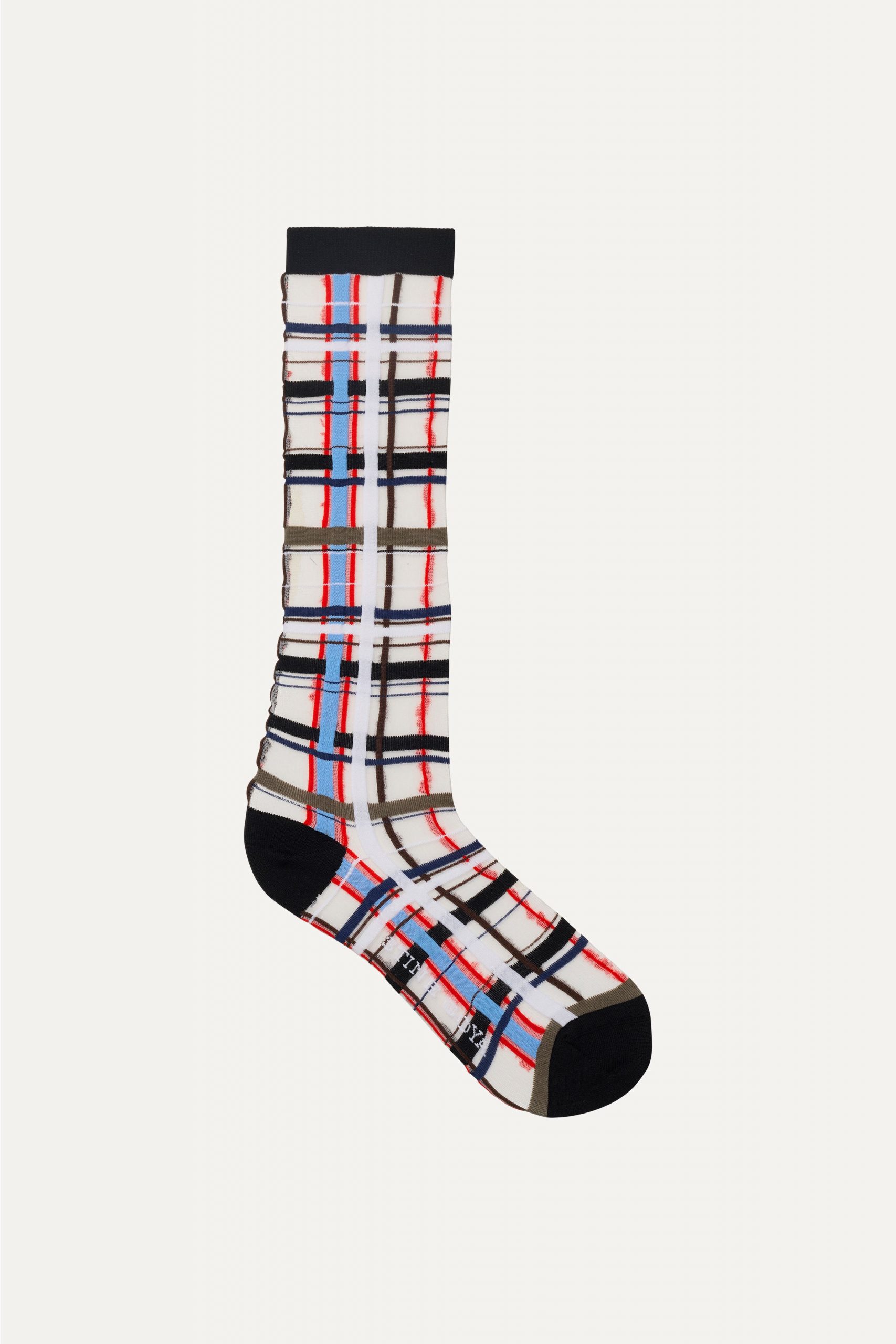 Stine Goya Long Socks - Scarlet Grid