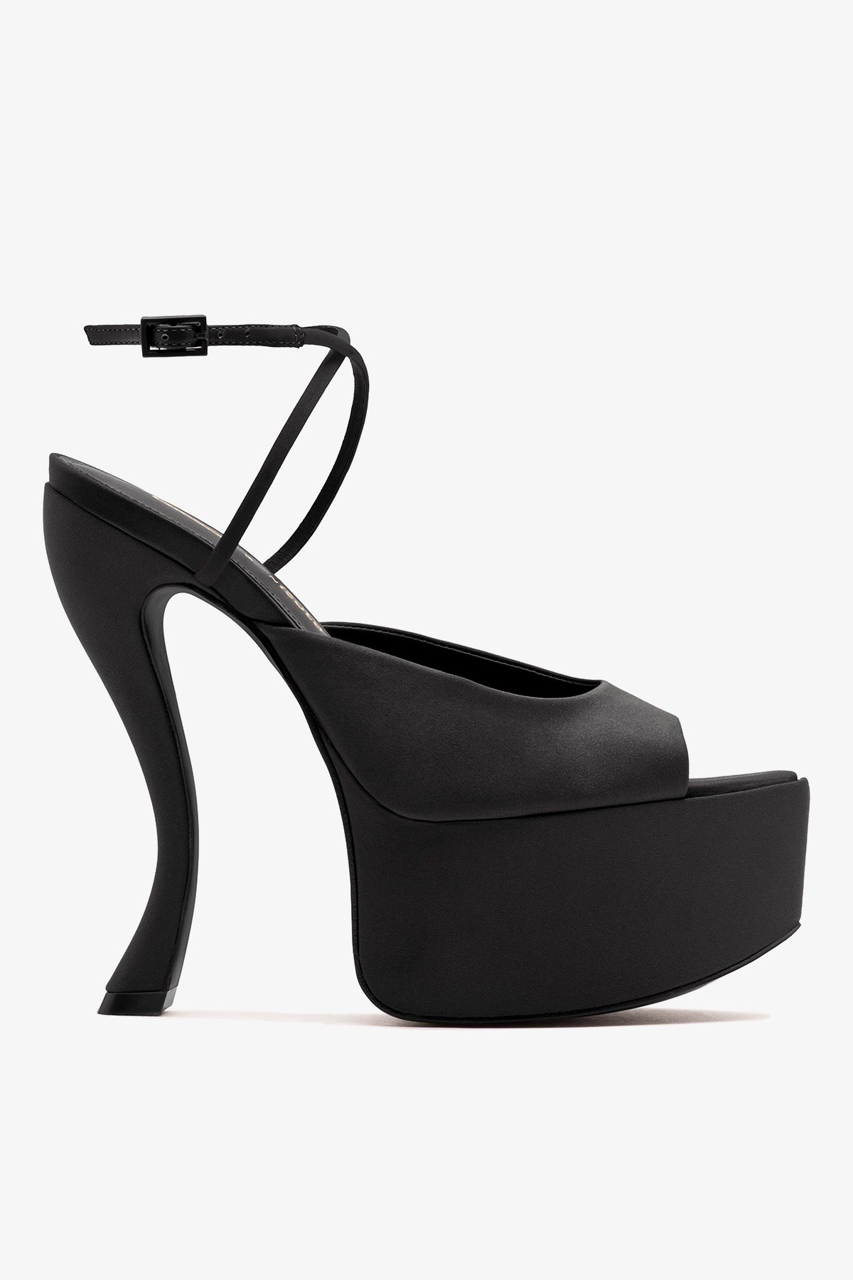 Larroudé x Nicolò B.: Lola Sandal Black Satin