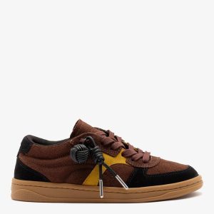 Larroudé George Sneaker Brown and Yellow Suede