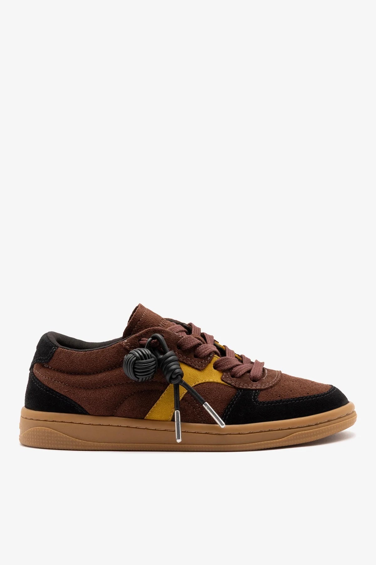 Larroudé George Sneaker Brown and Yellow Suede