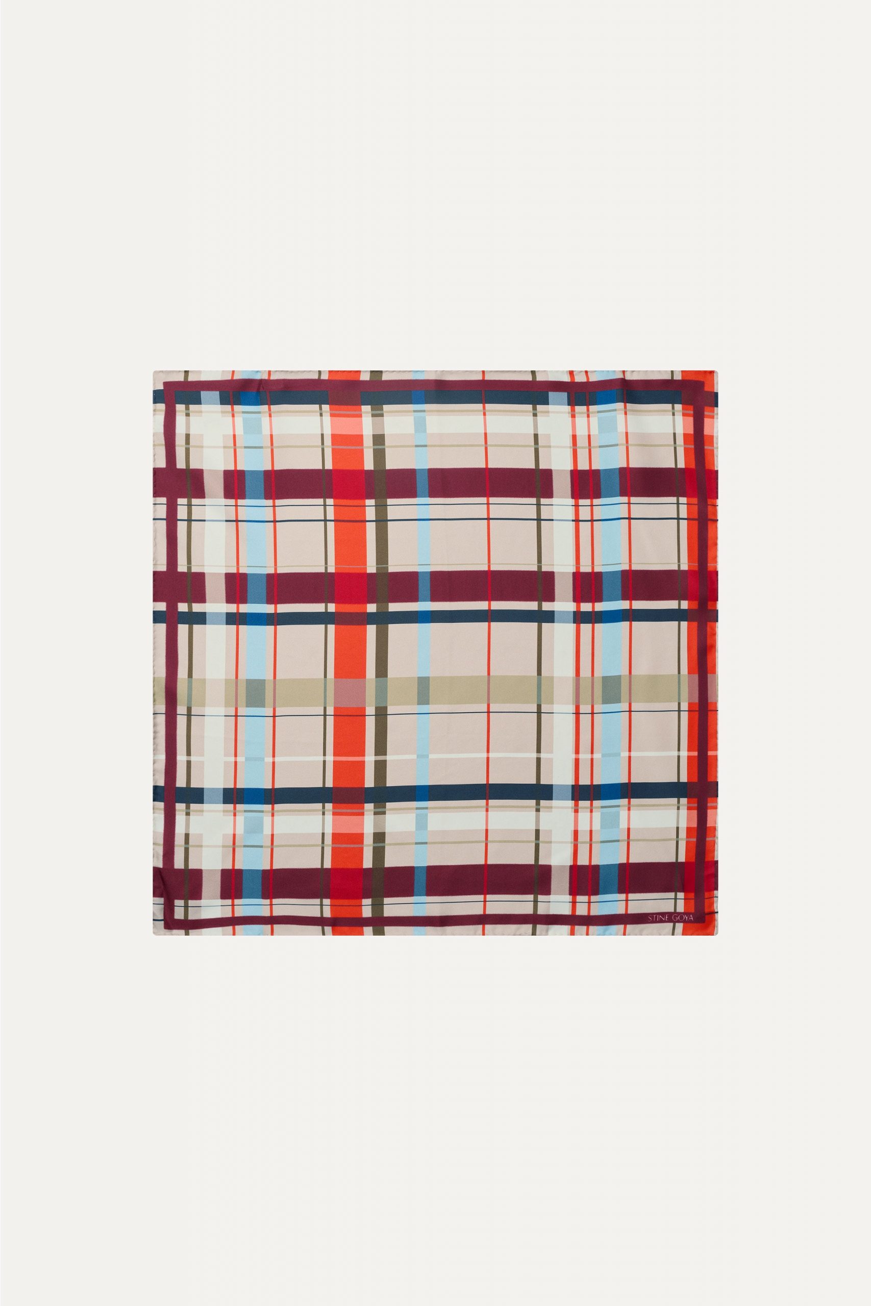 Stine Goya Small Scarf - Scarlet Grid