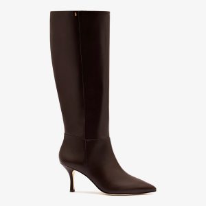 Larroudé Kate Mid Boot In Brown Leather