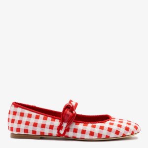Larroudé Verona Ballet Flat Scarlet Printed Fabric