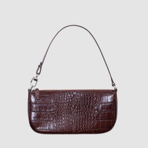 By Far Rachel Croco Embossed Shoulder Bag