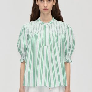 Stine Goya Smocked Gathered Top - Smocked Stripes