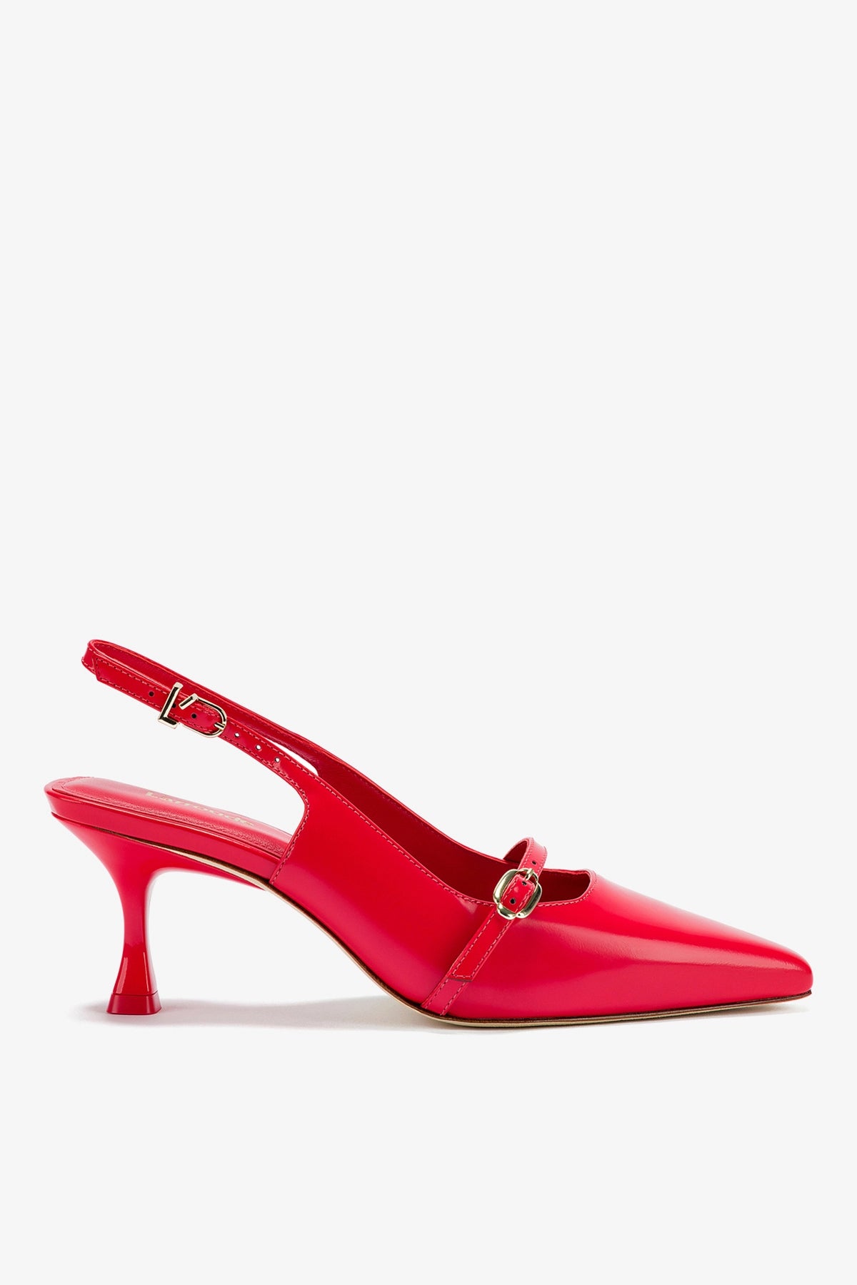Larroudé Ines Pump In Scarlet Leather