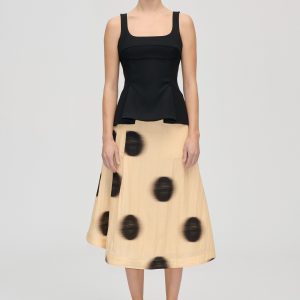 Stine Goya Pleated Midi Skirt - Dots in Motion