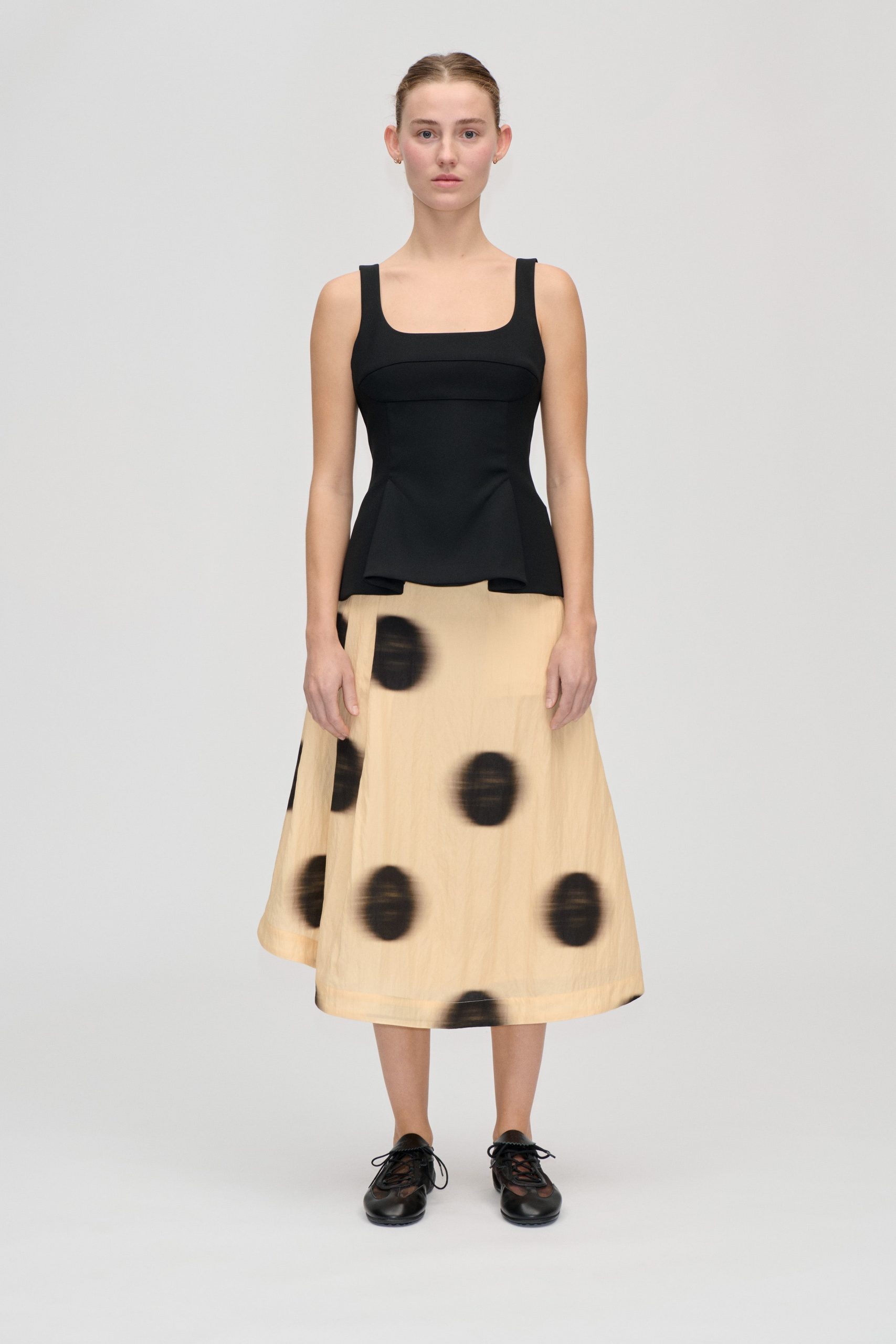 Stine Goya Pleated Midi Skirt - Dots in Motion
