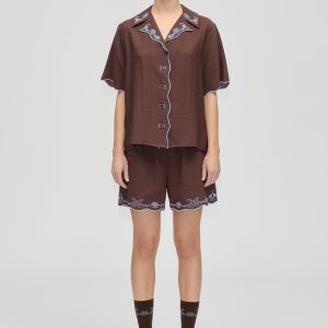 Stine Goya Elasticated Shorts - Roses Embroidery