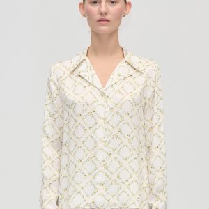 Stine Goya Wide Point Collar Shirt - Sakura Check Yellow