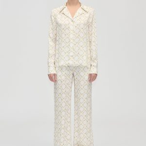 Stine Goya Elasticated Long Pants - Sakura Check Yellow