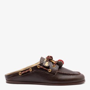 Larroudé Cyprus Mule Brown Leather
