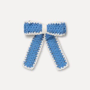 Stine Goya Long Hand-Crochet Bow Hair Clip - Della Robbia Blue
