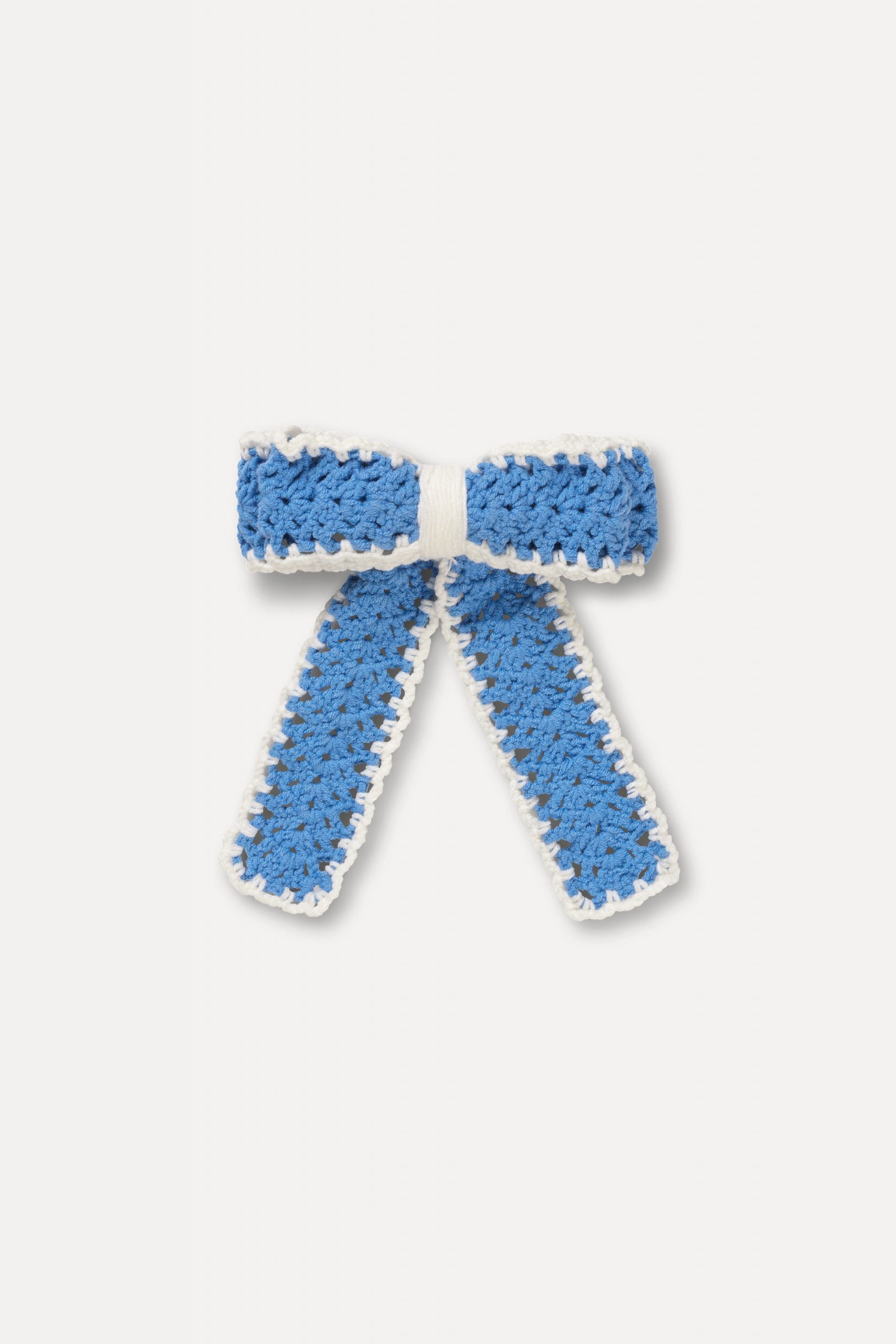 Stine Goya Long Hand-Crochet Bow Hair Clip - Della Robbia Blue