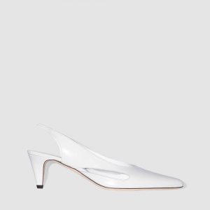 By Far Runa Creased Leather Slingback Pump